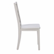 Linon Nico 5 Pce Dining Set White Round Table/4 Light Gray Chairs in Solid Wood