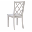 Linon Nico 5 Pce Dining Set White Round Table/4 Light Gray Chairs in Solid Wood