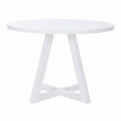 Linon Nico 5 Pce Dining Set White Round Table/4 Light Gray Chairs in Solid Wood