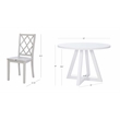Linon Nico 5 Pce Dining Set White Round Table/4 Light Gray Chairs in Solid Wood