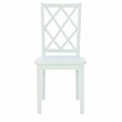 Linon Nico 5 Pce Dining Set White Round Table/4 Mint Green Chairs in Solid Wood