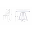 Linon Nico 5 Pce Dining Set Round Table/4 Lattice Back Chairs in White Wood
