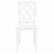 Linon Nico 5 Pce Dining Set Round Table/4 Lattice Back Chairs in White Wood