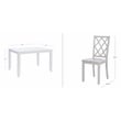 Linon Nico 5 Pce Dining Set White Table/4 Light Gray Lattice Back Chairs in Wood