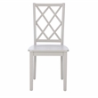 Linon Nico 5 Pce Dining Set White Table/4 Light Gray Lattice Back Chairs in Wood