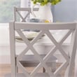 Linon Nico 5 Pce Dining Set White Table/4 Light Gray Lattice Back Chairs in Wood