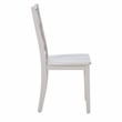 Linon Nico 5 Pce Dining Set White Table/4 Light Gray Lattice Back Chairs in Wood