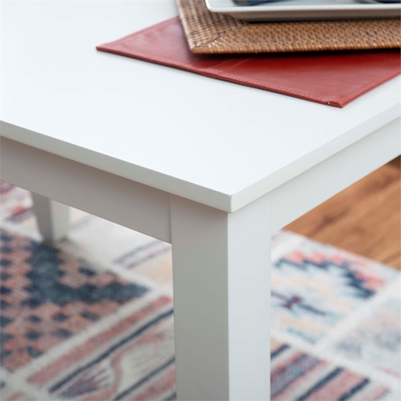 Linon Nico 5 Pce Dining Set White Table/4 Lattice Back Mint Green Chairs in Wood