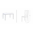 Linon Nico 5 Pce Dining Set Table and 4 Lattice Back Chairs in Pure White Wood