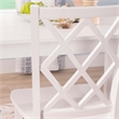Linon Nico 5 Pce Dining Set Table and 4 Lattice Back Chairs in Pure White Wood
