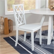 Linon Nico 5 Pce Dining Set Table and 4 Lattice Back Chairs in Pure White Wood