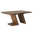 Linon Carver Extendable Dining Table with Thick Modern Styled Legs in Brown Wood