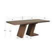 Linon Carver Extendable Dining Table with Thick Modern Styled Legs in Brown Wood