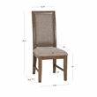 Linon Carver Set of 2 Rubberwood Dining Chairs Fully Upholstered in Brown Stain