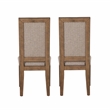 Linon Carver Set of 2 Rubberwood Dining Chairs Fully Upholstered in Brown Stain