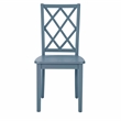 Linon Nico 5 Pce Dining Set with White Table/4 Lattice Back Chairs in Gray Wood