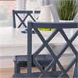 Linon Nico 5 Pce Dining Set with White Table/4 Lattice Back Chairs in Gray Wood