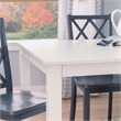 Linon Nico 5 Pce Dining Set with White Table/4 Lattice Back Chairs in Gray Wood