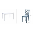 Linon Nico 5 Pce Dining Set with White Table/4 Lattice Back Chairs in Gray Wood