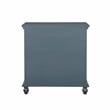 Linon Kelcey Storage Cabinet with Lattice Design on Two Glass Doors in Grey Wood