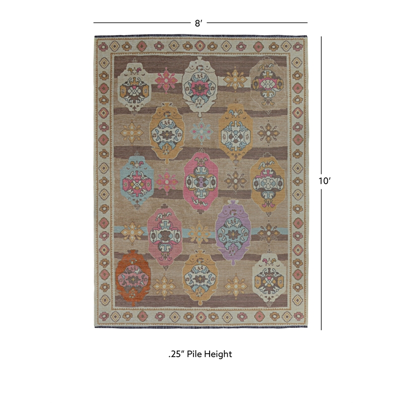 Linon Logan Adana Polyester 8' X 10' Area Rug in Brown and Beige
