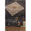 Linon Logan Gazia Polyester 2' X 3' Accent Rug in Black and Ivory