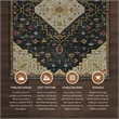 Linon Logan Gazia Polyester 2' X 3' Accent Rug in Black and Ivory