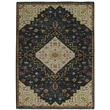 Linon Logan Gazia Polyester 2' X 3' Accent Rug in Black and Ivory