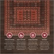Linon Logan Amaya Polyester 2' X 10' Runner Rug in Red and Black