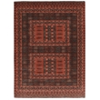 Linon Logan Amaya Polyester 5' X 7' Area Rug in Red and Black