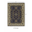 Linon Logan Marmara Polyester 2' X 3' Accent Rug in Navy and Ivory