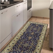 Linon Logan Marmara Polyester 2' X 10' Runner Rug in Navy and Ivory