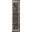 Linon Logan Marmara Polyester 2' X 10' Runner Rug in Navy and Ivory