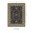 Linon Logan Marmara Polyester 3' X 5' Accent Rug in Navy and Ivory