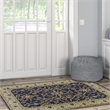 Linon Logan Marmara Polyester 3' X 5' Accent Rug in Navy and Ivory
