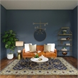 Linon Logan Marmara Polyester 8' X 10' Area Rug in Navy and Ivory