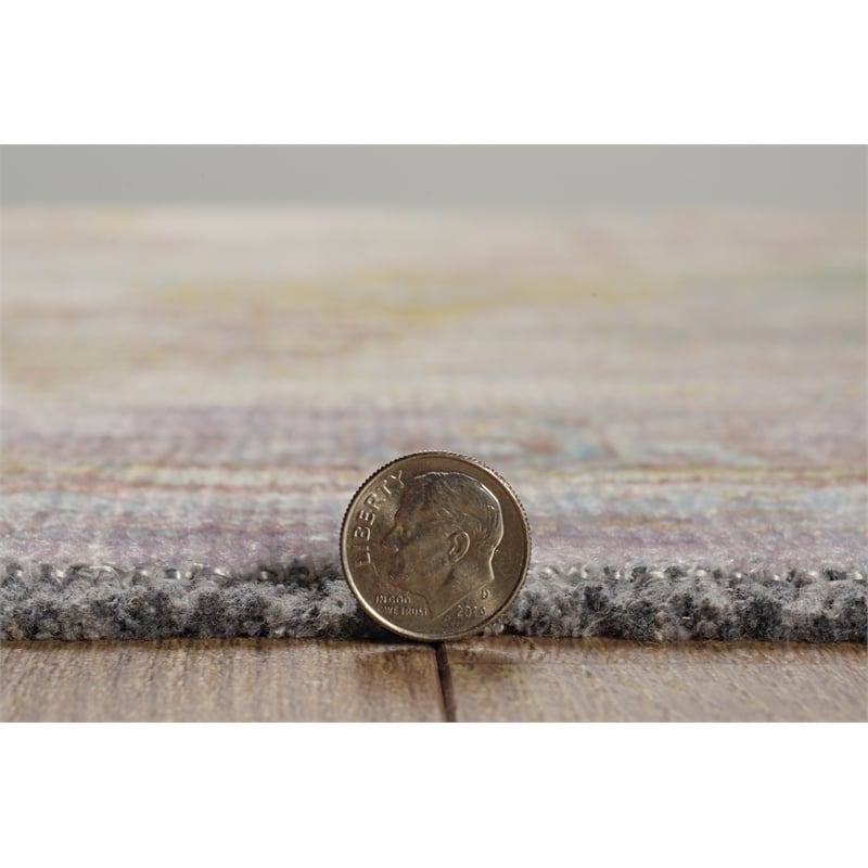 Linon Logan Mersin Polyester 8' X 10' Area Rug in Lilac and Green
