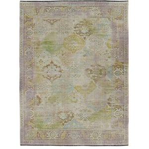 Linon Logan Mersin Polyester 8' X 10' Area Rug in Lilac and Green
