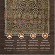 Linon Logan Malaya Polyester 2' X 3' Accent Rug in Black and Green