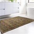Linon Logan Malaya Polyester 3' X 5' Accent Rug in Black and Green