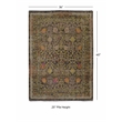Linon Logan Malaya Polyester 3' X 5' Accent Rug in Black and Green