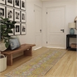 Linon Logan Sivas Polyester 2' X 10' Runner Rug in Yellow and Ivory