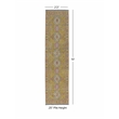 Linon Logan Sivas Polyester 2' X 10' Runner Rug in Yellow and Ivory