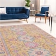Linon Logan Sivas Polyester 5' X 7' Area Rug in Yellow and Ivory
