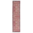 Linon Logan Aydin Polyester 2' X 10' Runner Rug in Pink and Blue