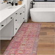 Linon Logan Aydin Polyester 2' X 10' Runner Rug in Pink and Blue