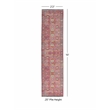 Linon Logan Aydin Polyester 2' X 10' Runner Rug in Pink and Blue