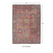 Linon Logan Aydin Polyester 3' X 5' Accent Rug in Pink and Blue