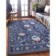 Linon Logan Edina Polyester 5' X 7' Area Rug in Navy and Blue