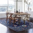 Linon Logan Edina Polyester 8' X 10' Area Rug in Navy and Blue